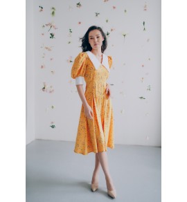 Платье MANDY желтое цветочное миди