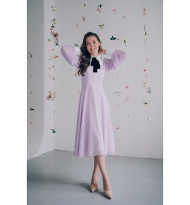 Платье SHEILA сиреневое в горох