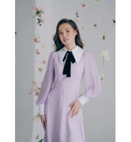 Платье SHEILA сиреневое в горох