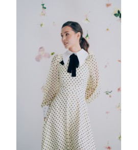 Платье SHEILA бежевое в горох