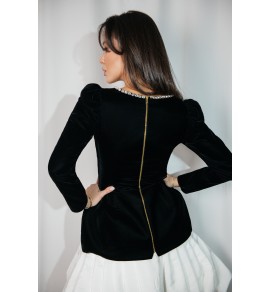 Бархатный топ с камнями SWAROVSKI