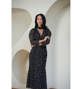 GABI DRESS черное в горох