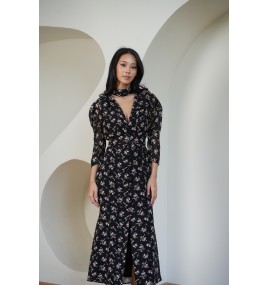 GABI DRESS черное с розовыми цветами