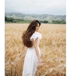 Сарафан ESTER белый хб длинный с воланами